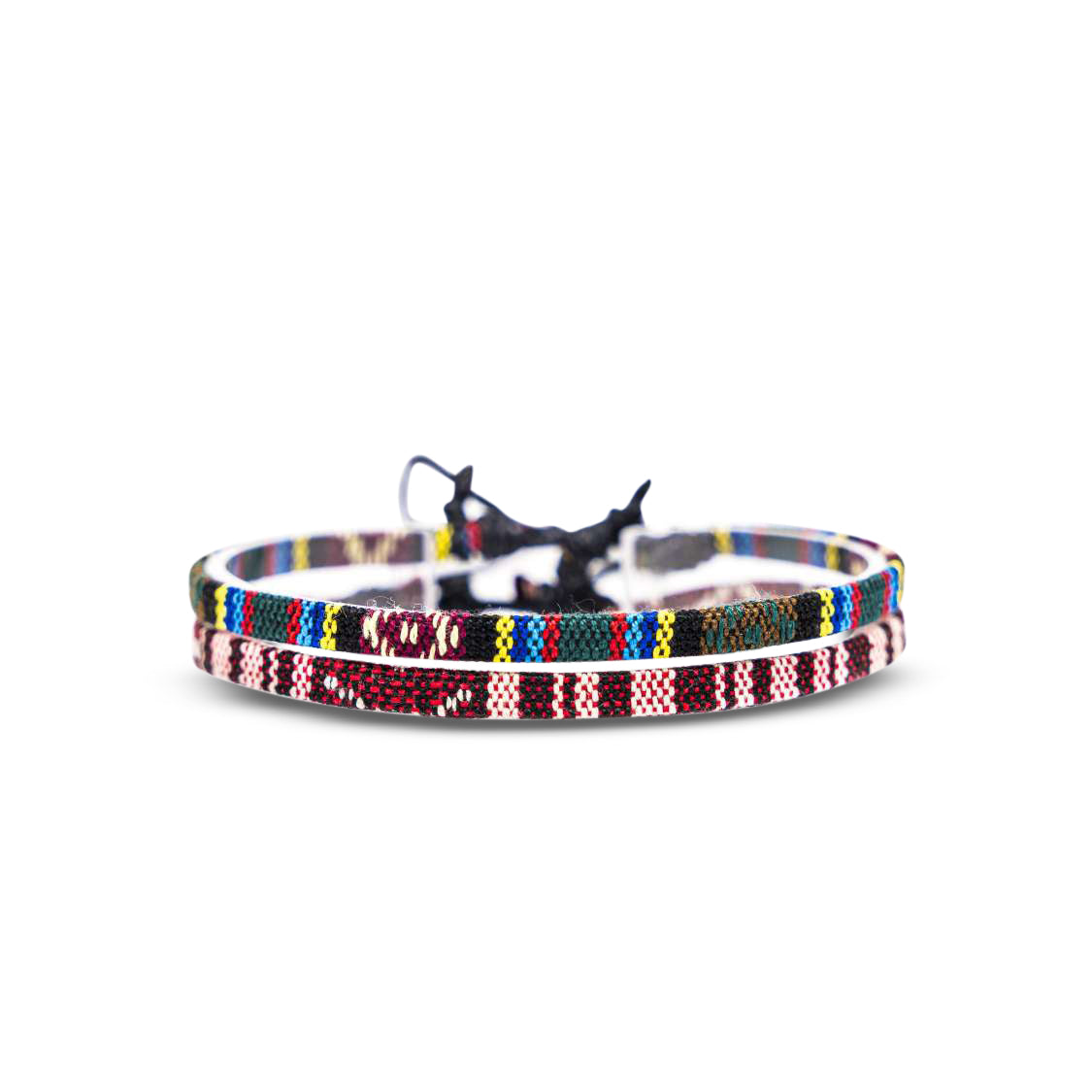 2x Boho Surfer Anklet Men - Ruby Red + Aztec