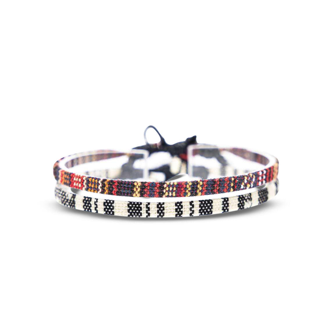 2x Boho Surfer Bracelet Men -  Brown + White