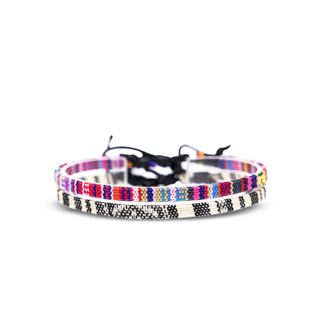 2x Boho Surfer Bracelet - Pink + White Set