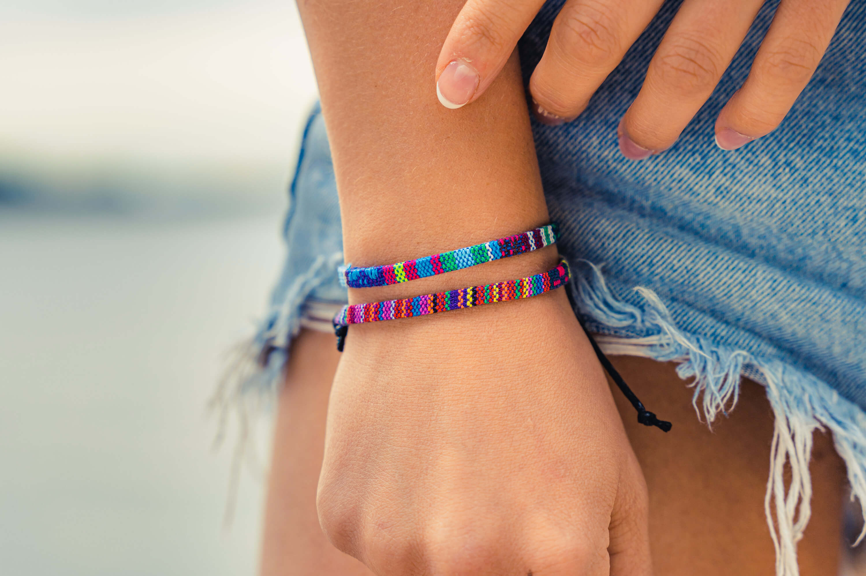 2x Boho Surfer Bracelet - Turquoise + Deep Multi