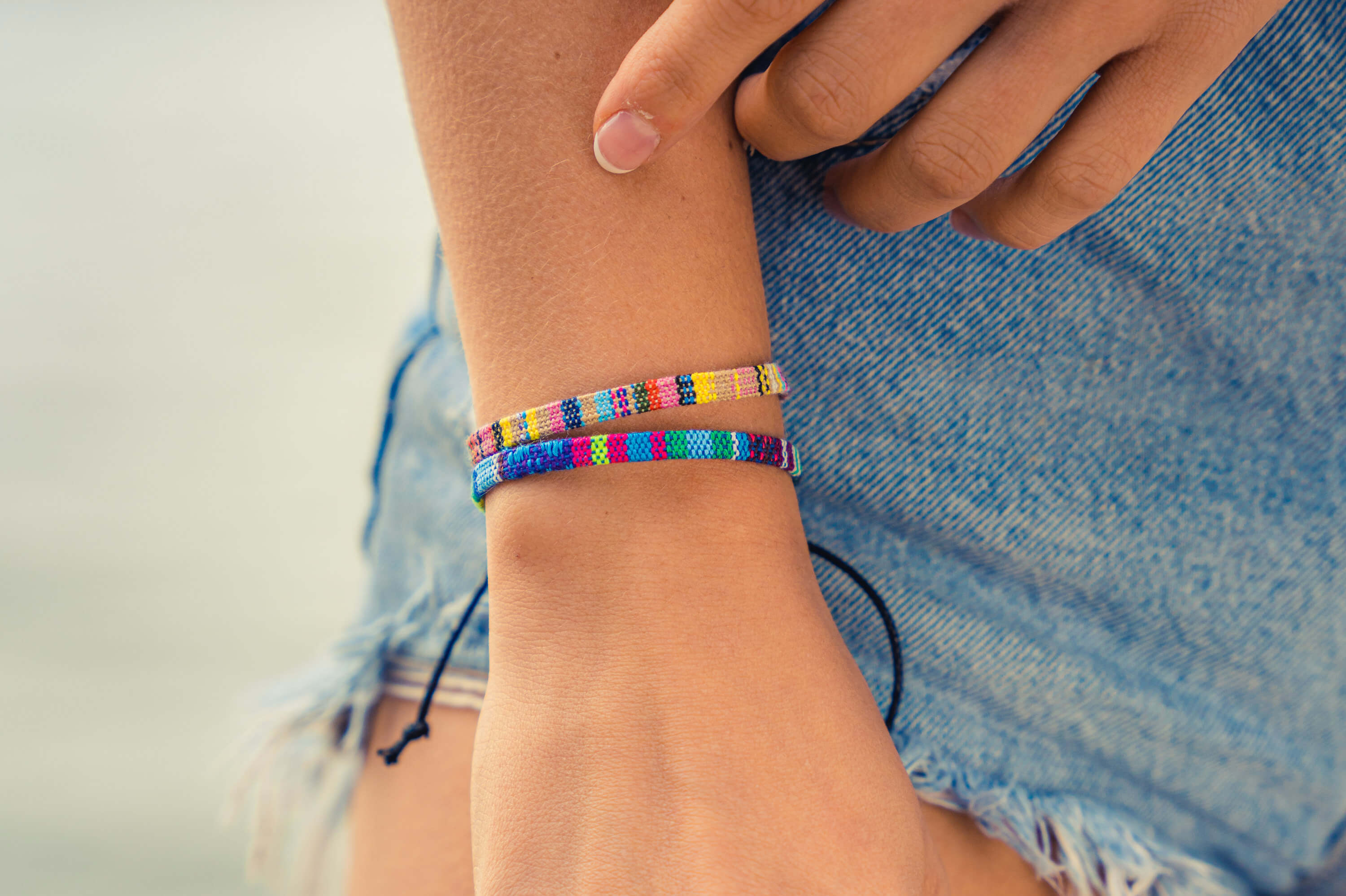 2x Boho Surfer Bracelet -  Turquoise + Yellow Set