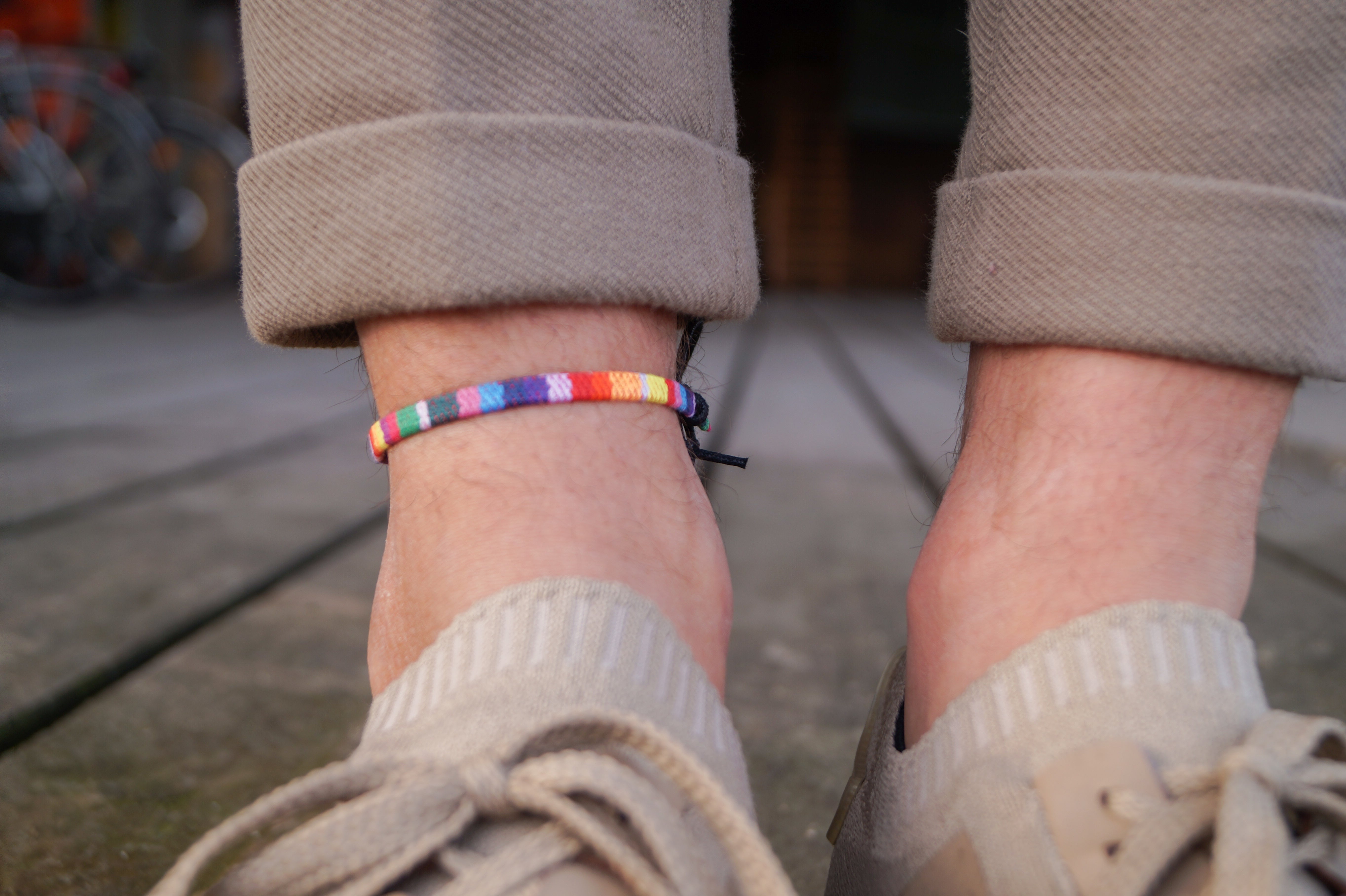 Boho Surfer Anklet Men - Rainbow