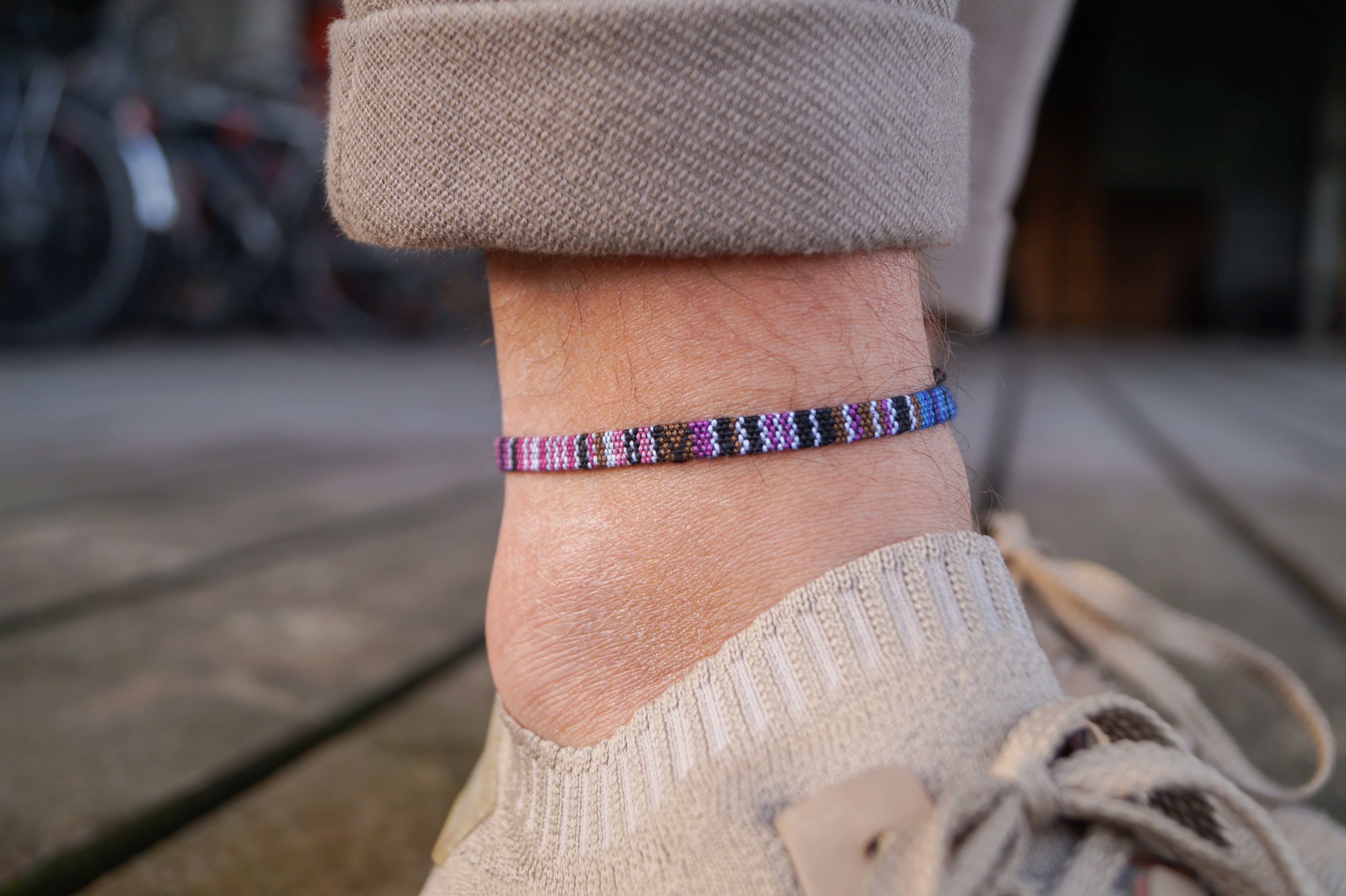 Boho Surfer Anklet Men - Purple