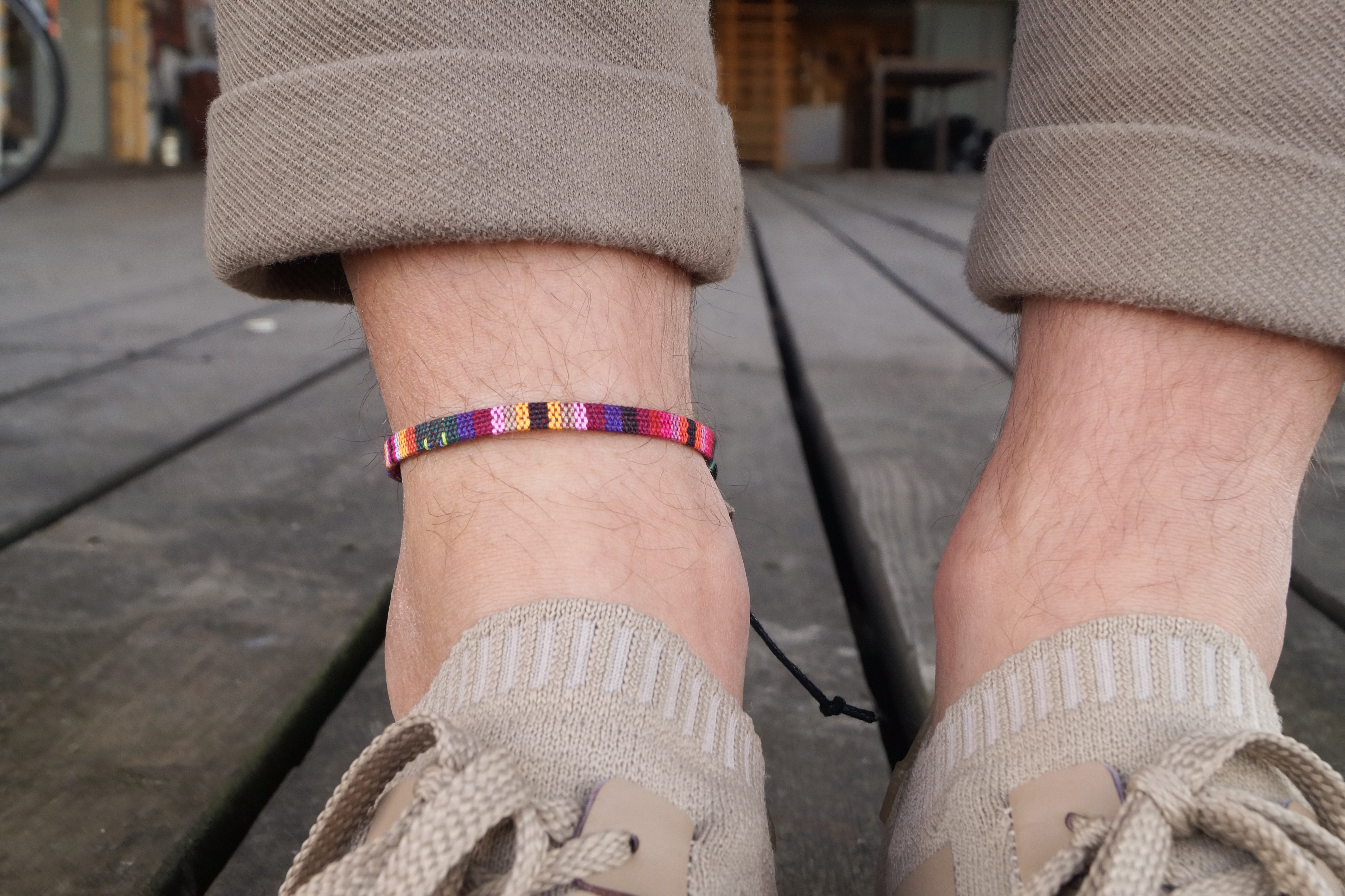 Boho Surfer Anklet Men - Purple Ethno