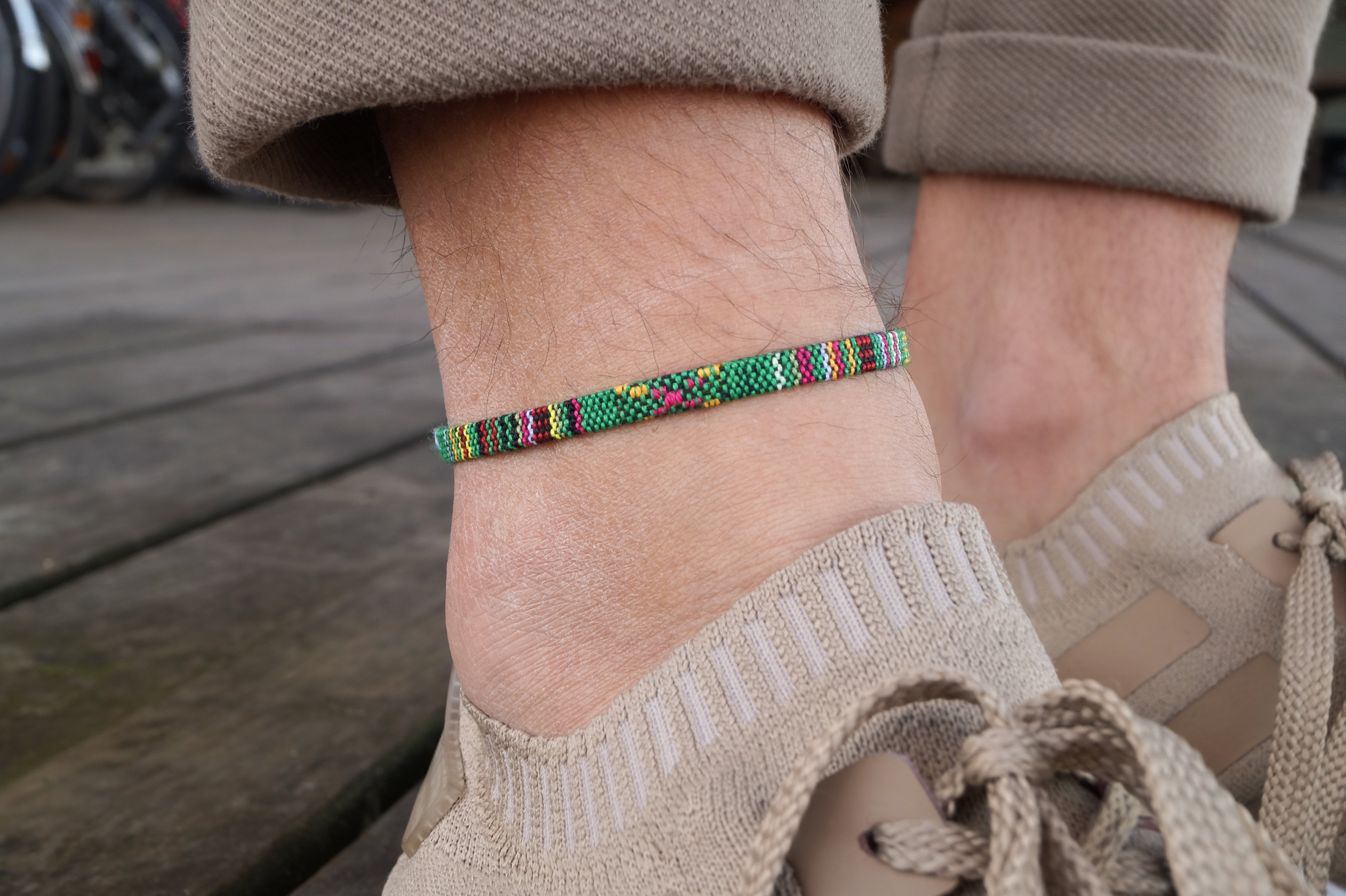 Boho Surfer Anklet Men - Green