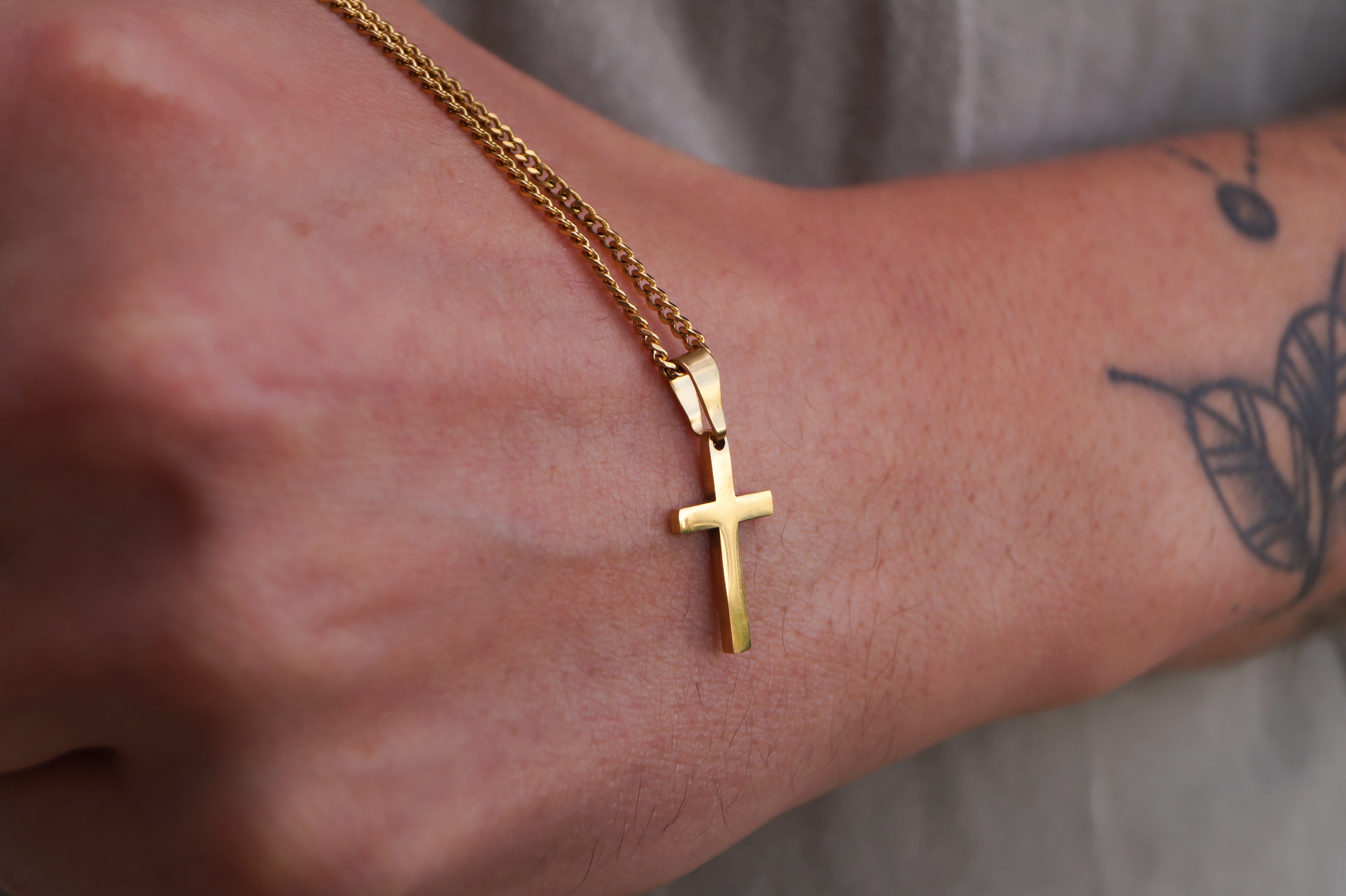 Surfer Necklace - Golden Cross