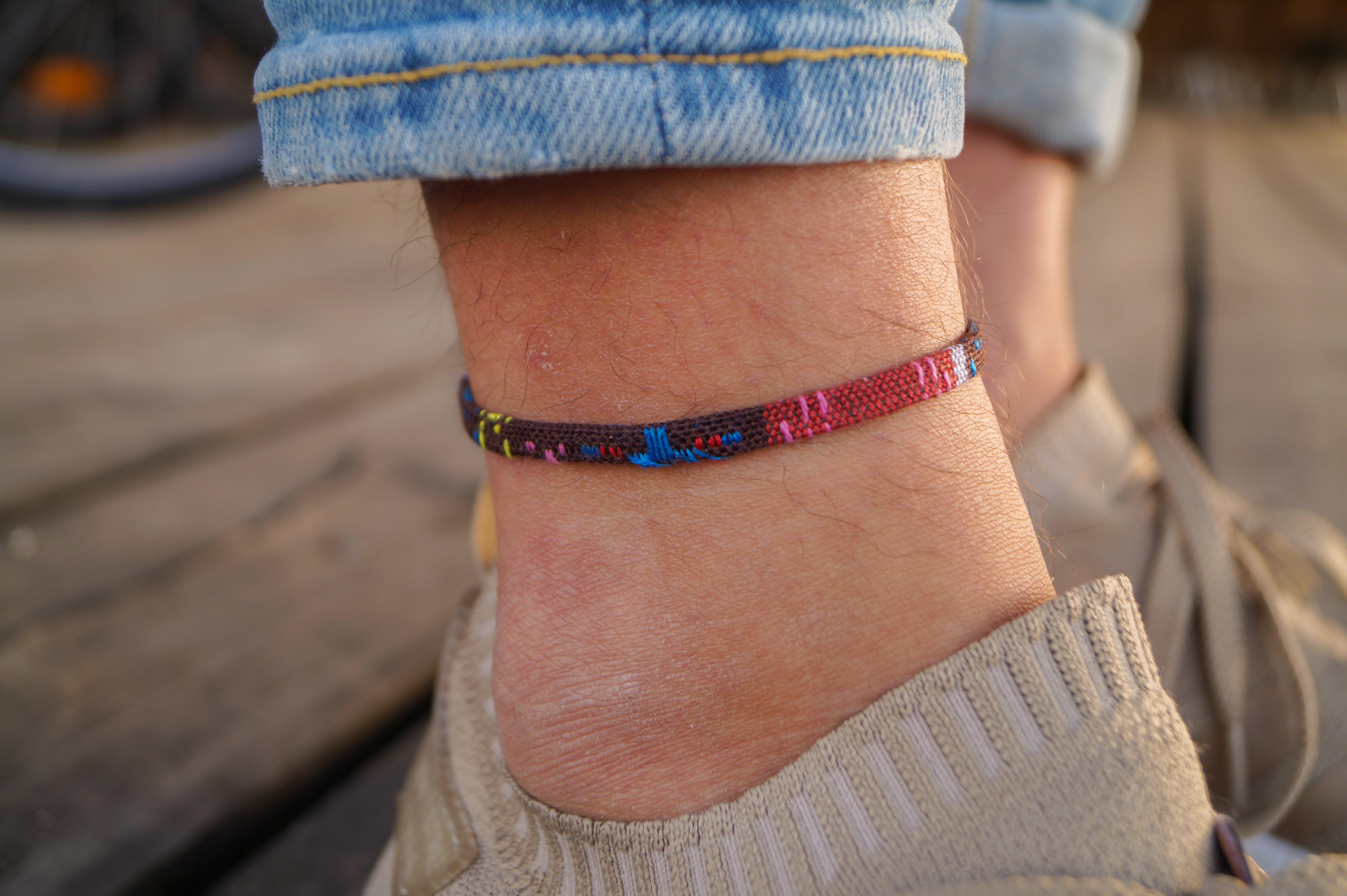 Boho Surfer Anklet Men - Lava