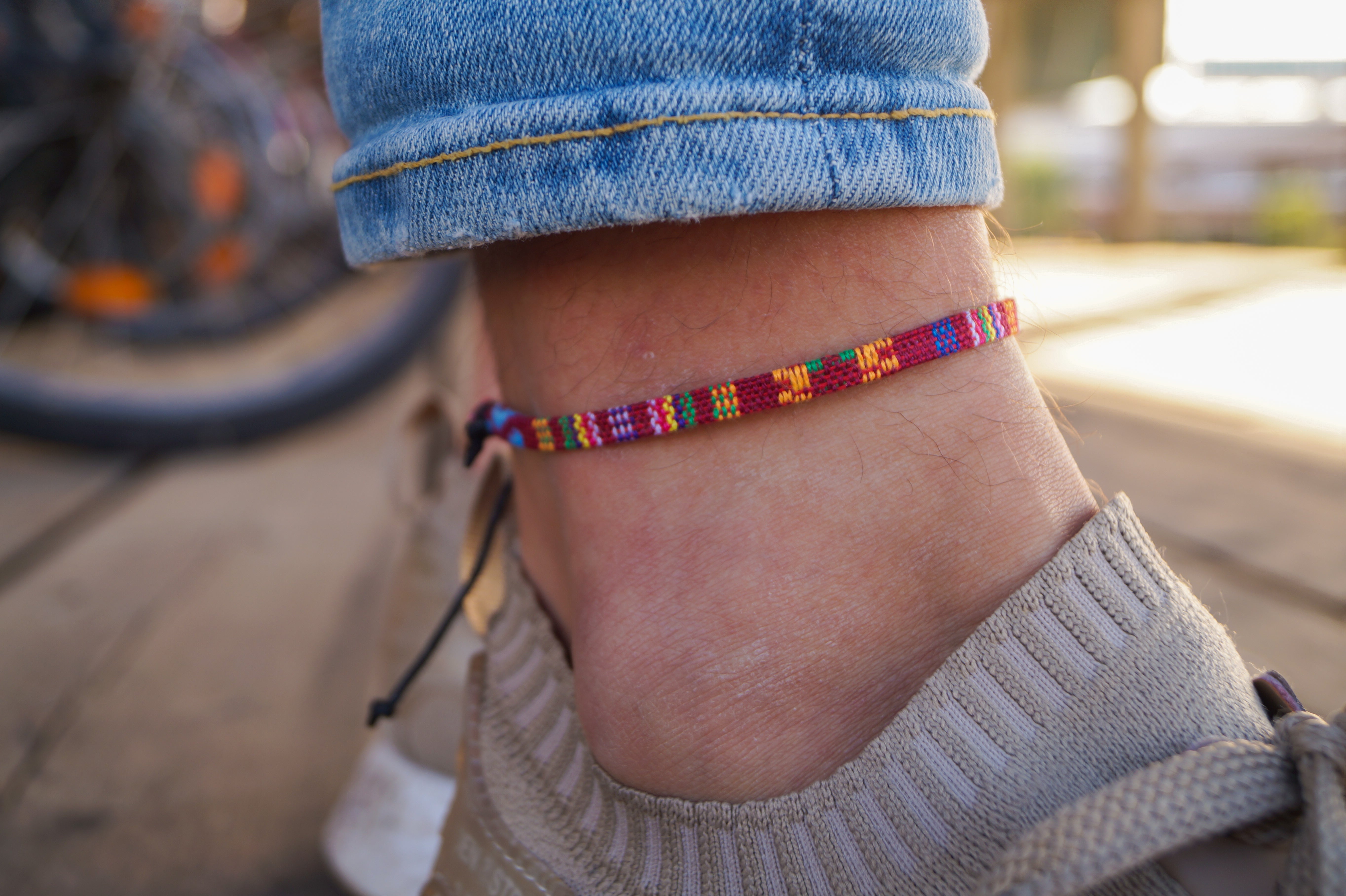 Boho Surfer Anklet Men - Red