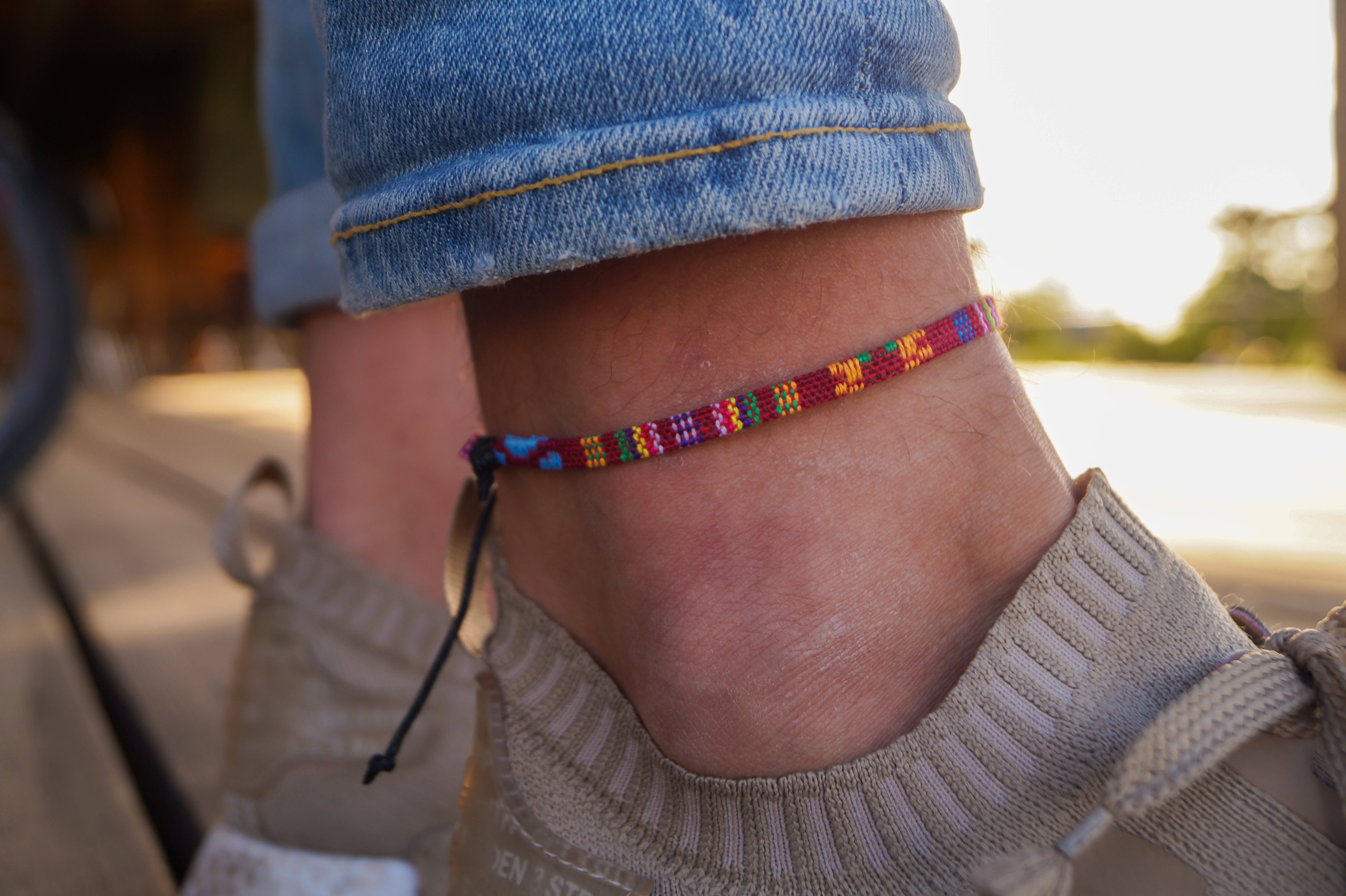 Boho Surfer Anklet Men - Red