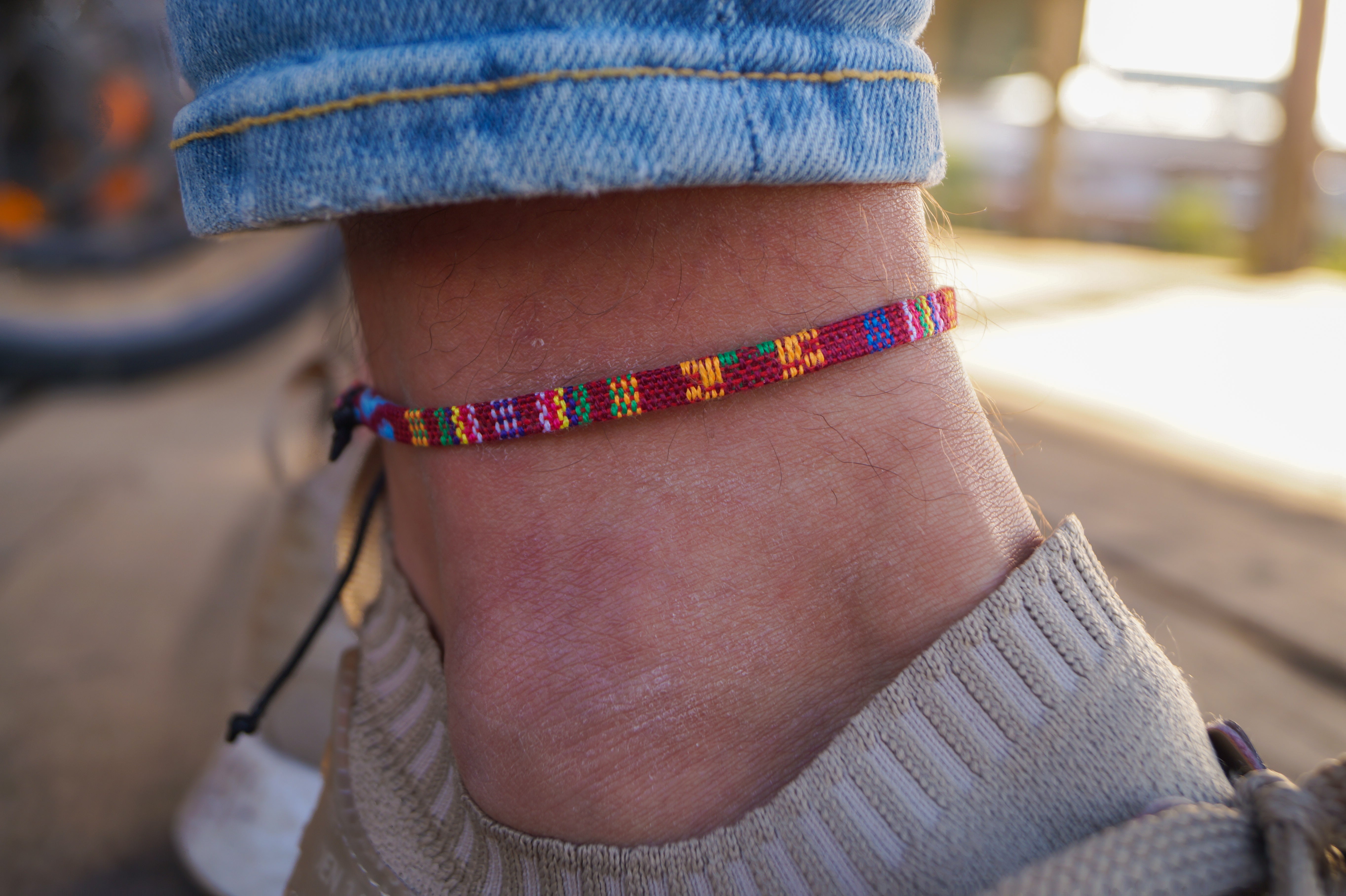 Boho Surfer Anklet Men - Red