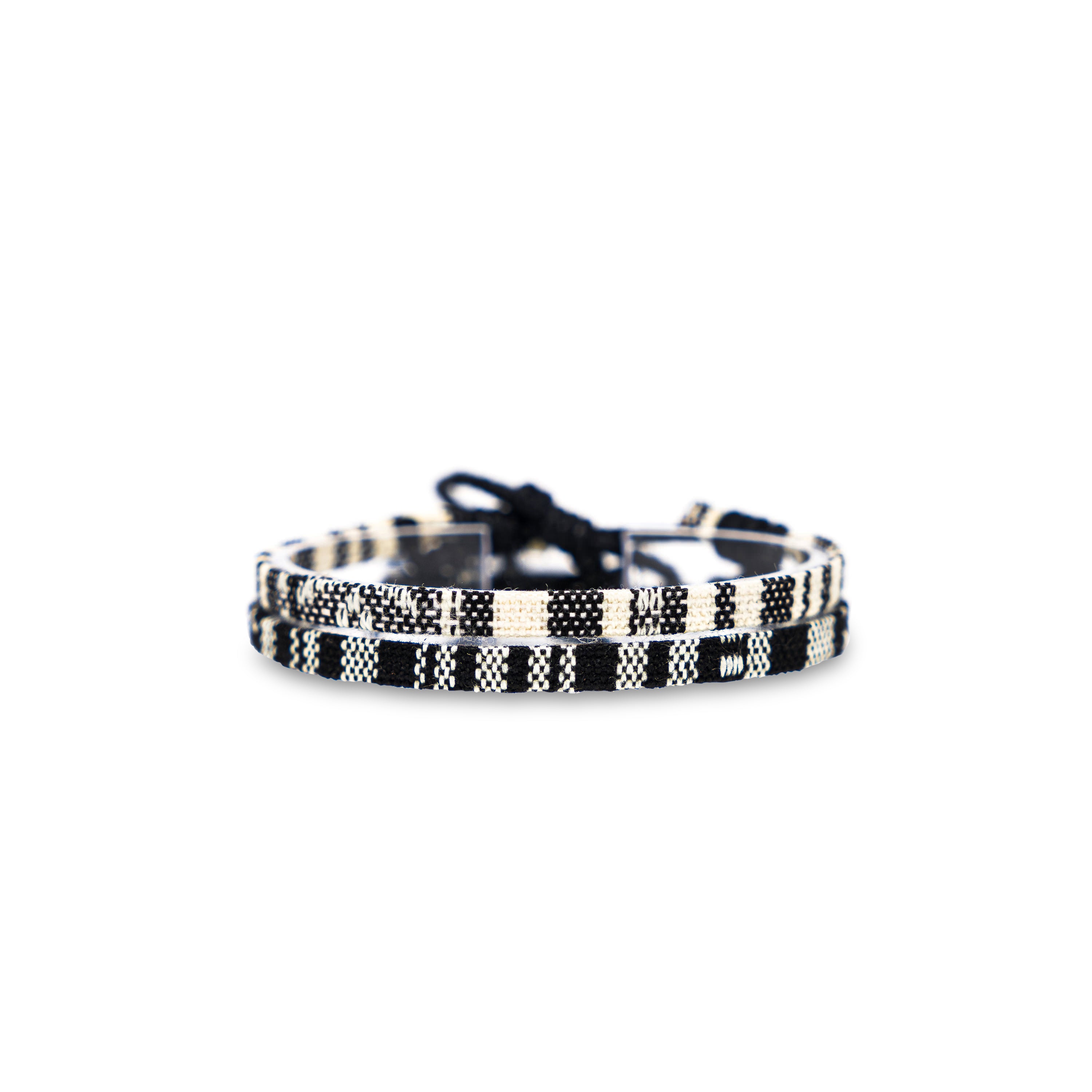 2x Boho Surfer Bracelet - Black + White