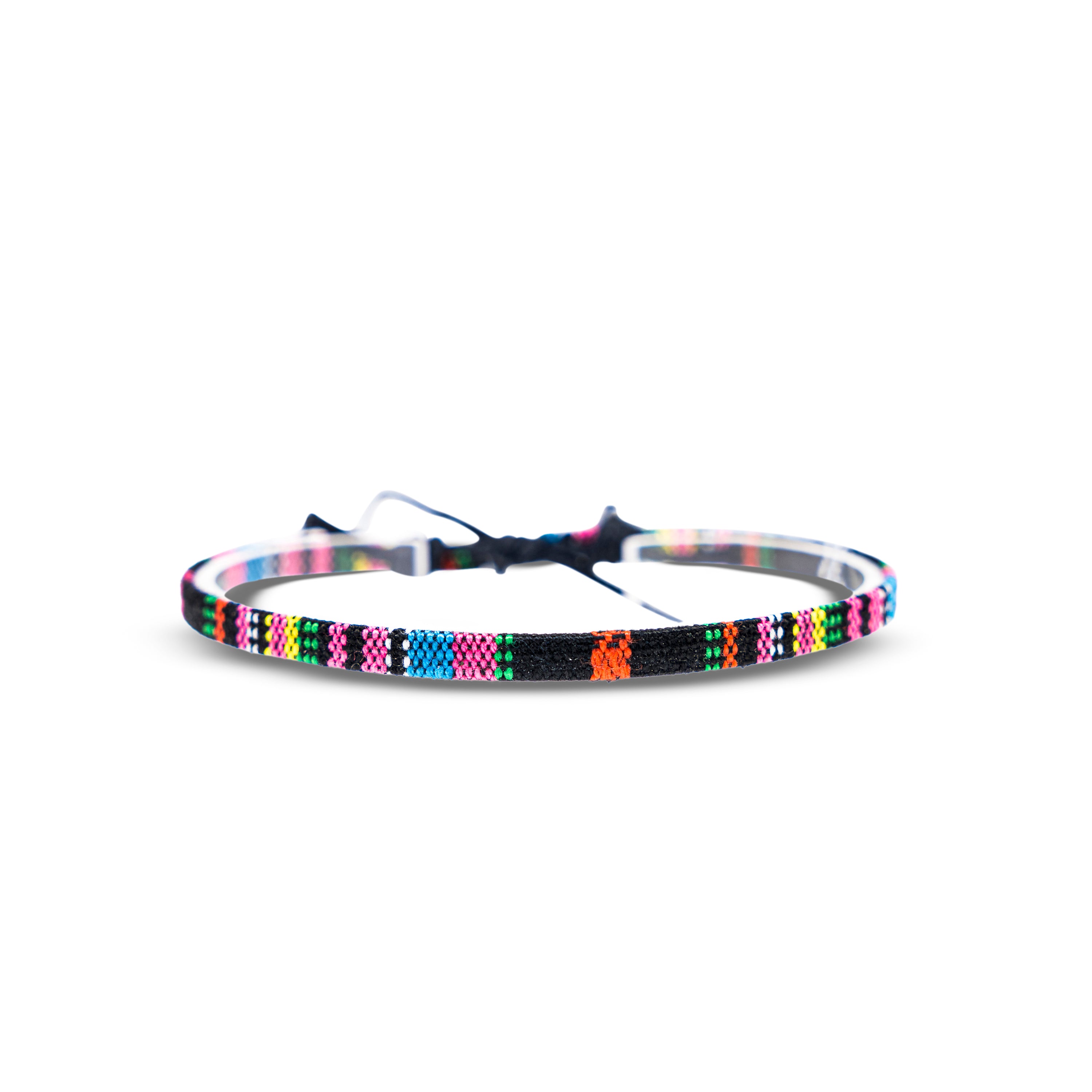 Boho Surfer Anklet - Black-Pink