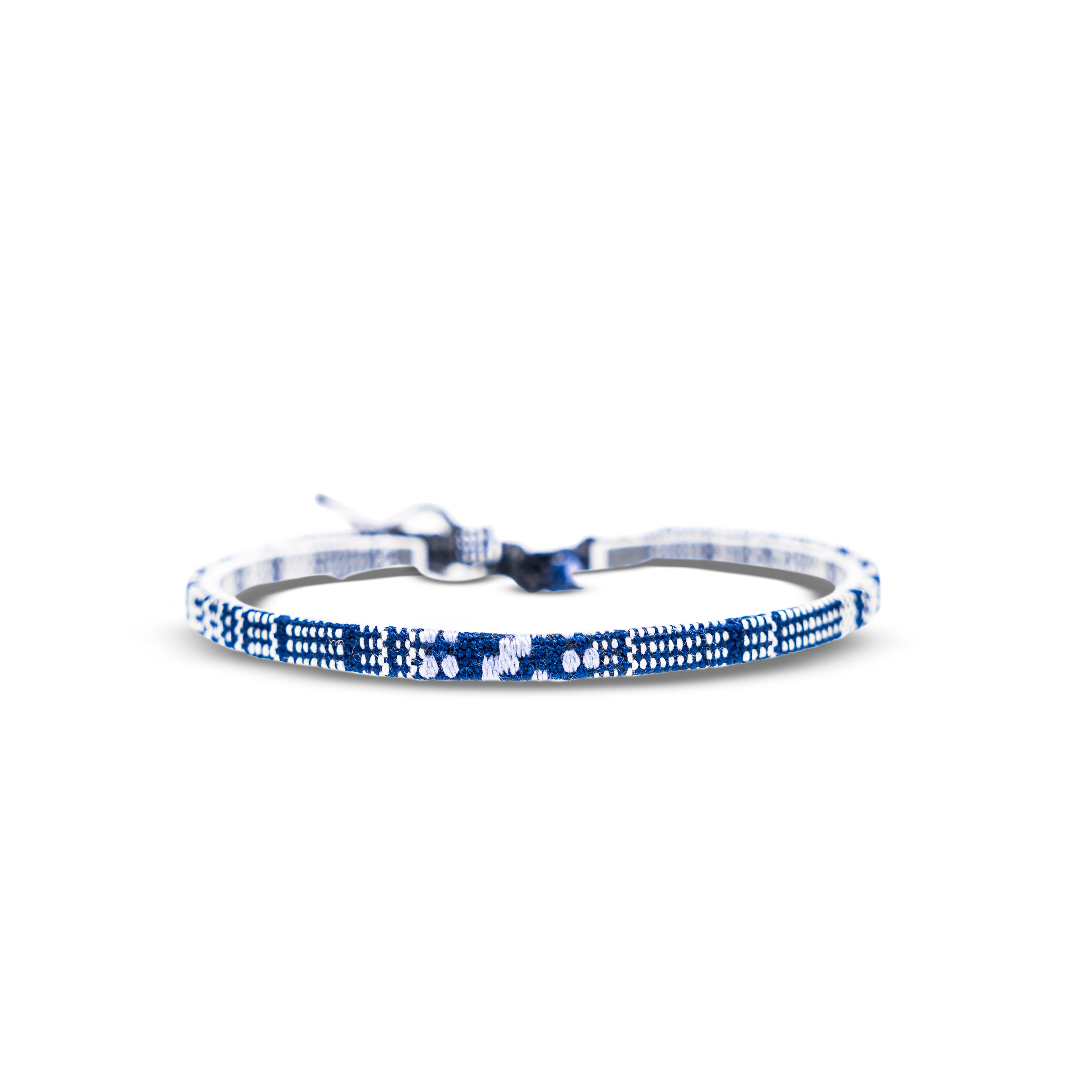 Boho Surfer Anklet - Blue - White