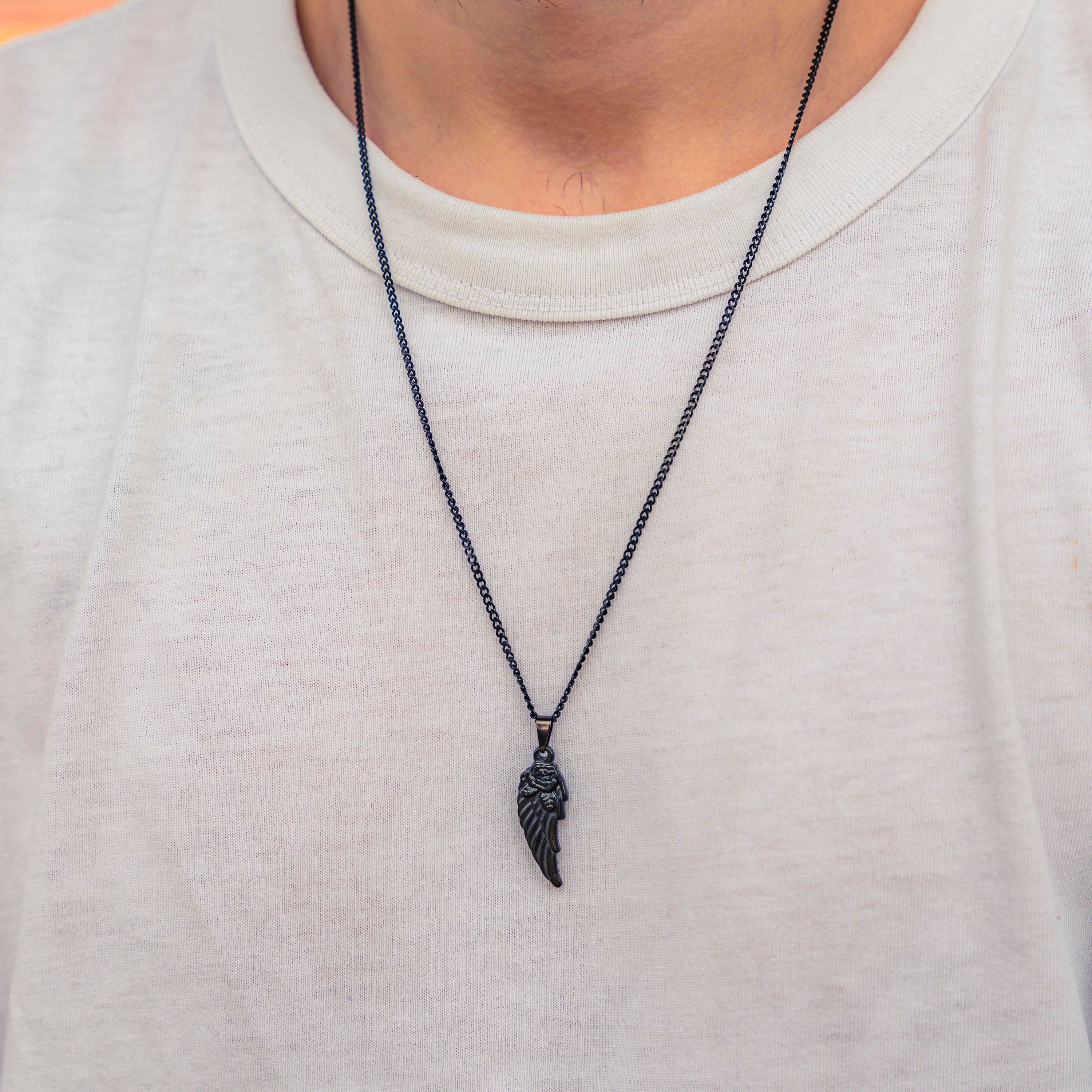 Surfer Necklace - Black Wing