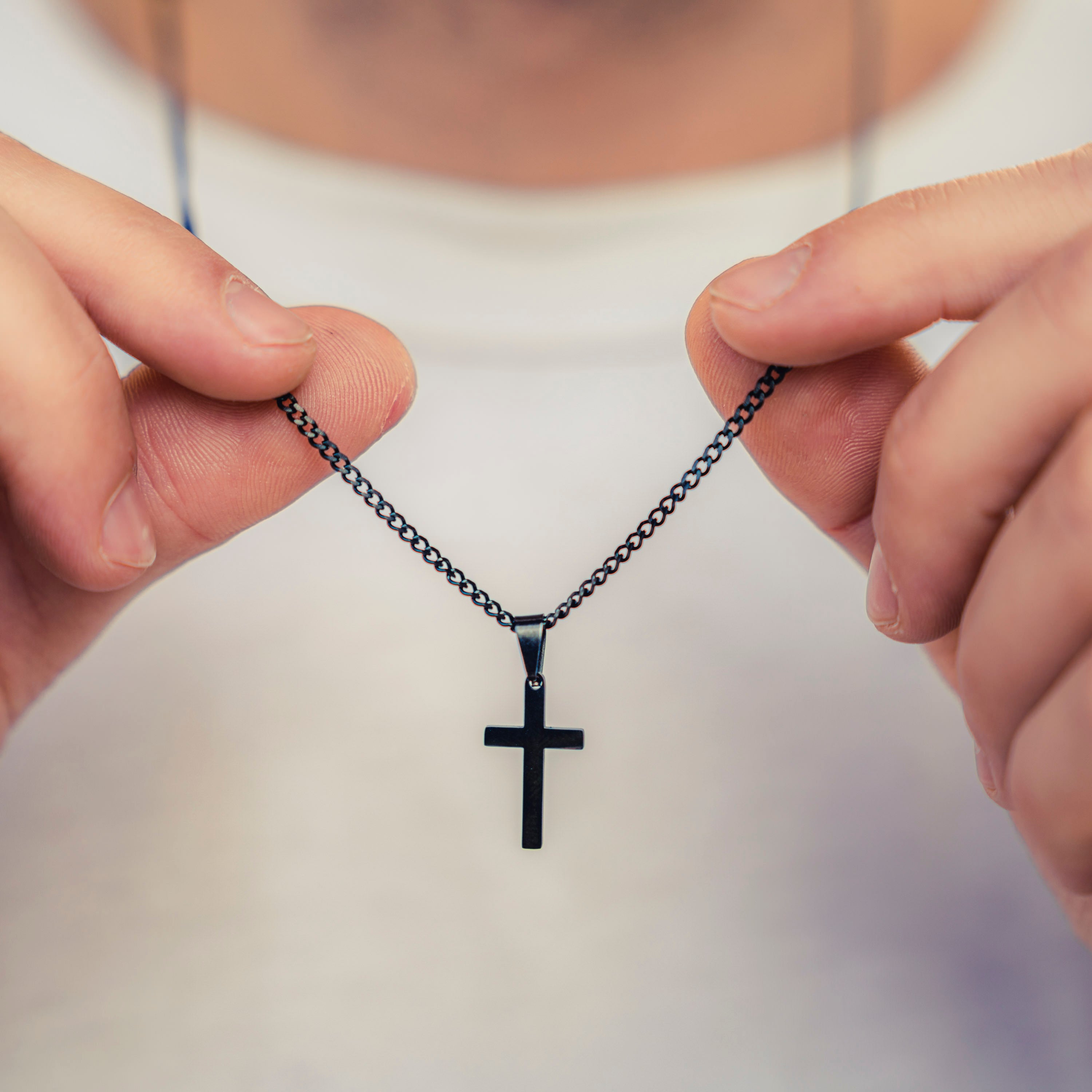 Surfer Necklace -Black Cross