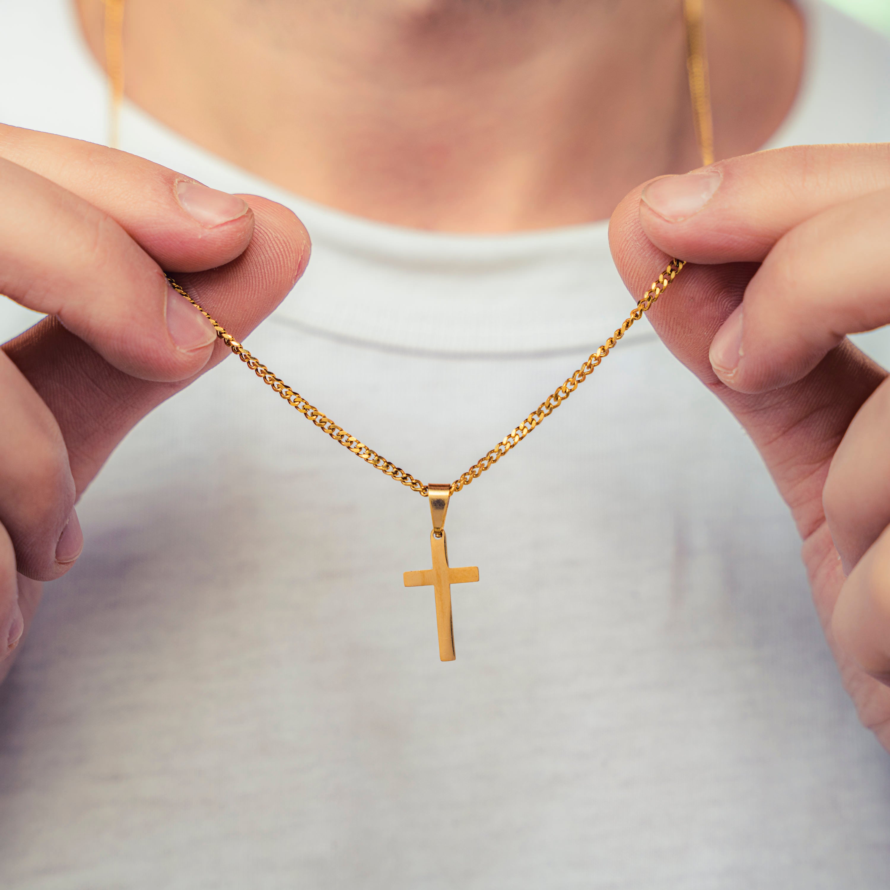 Surfer Necklace - Golden Cross