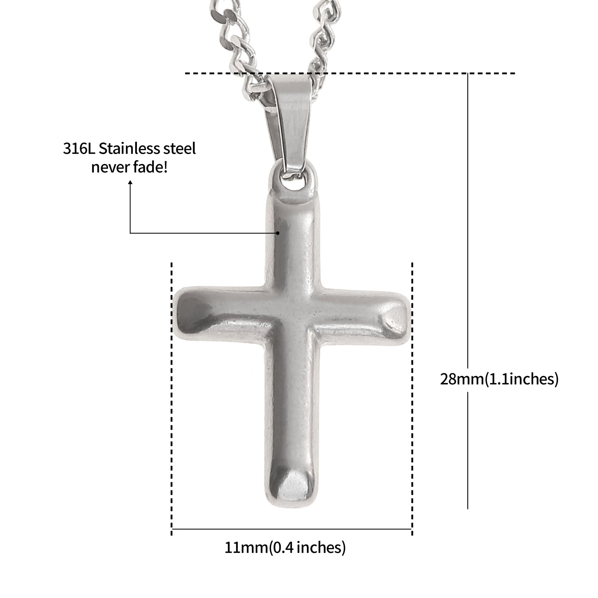 Surfer Necklace - Silver Cross