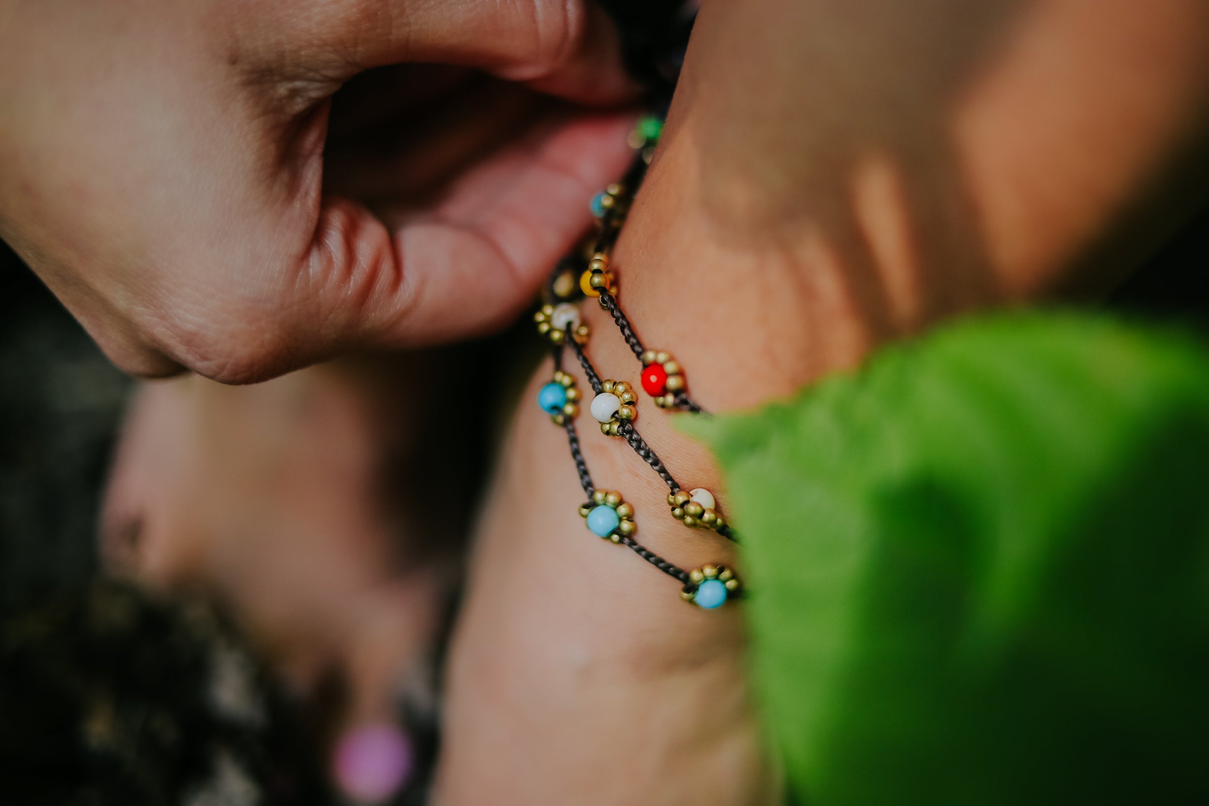 Goa Beads Anklet - Turquoise Blue