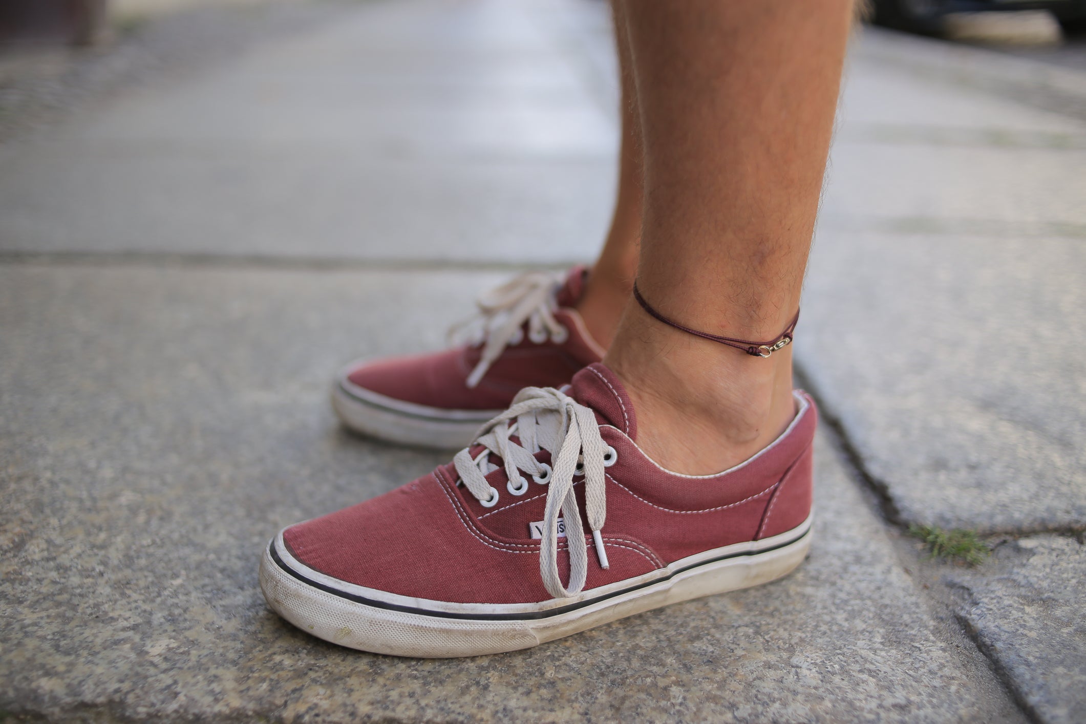 Snap Hook Wrap Anklet - Ruby Red Gold