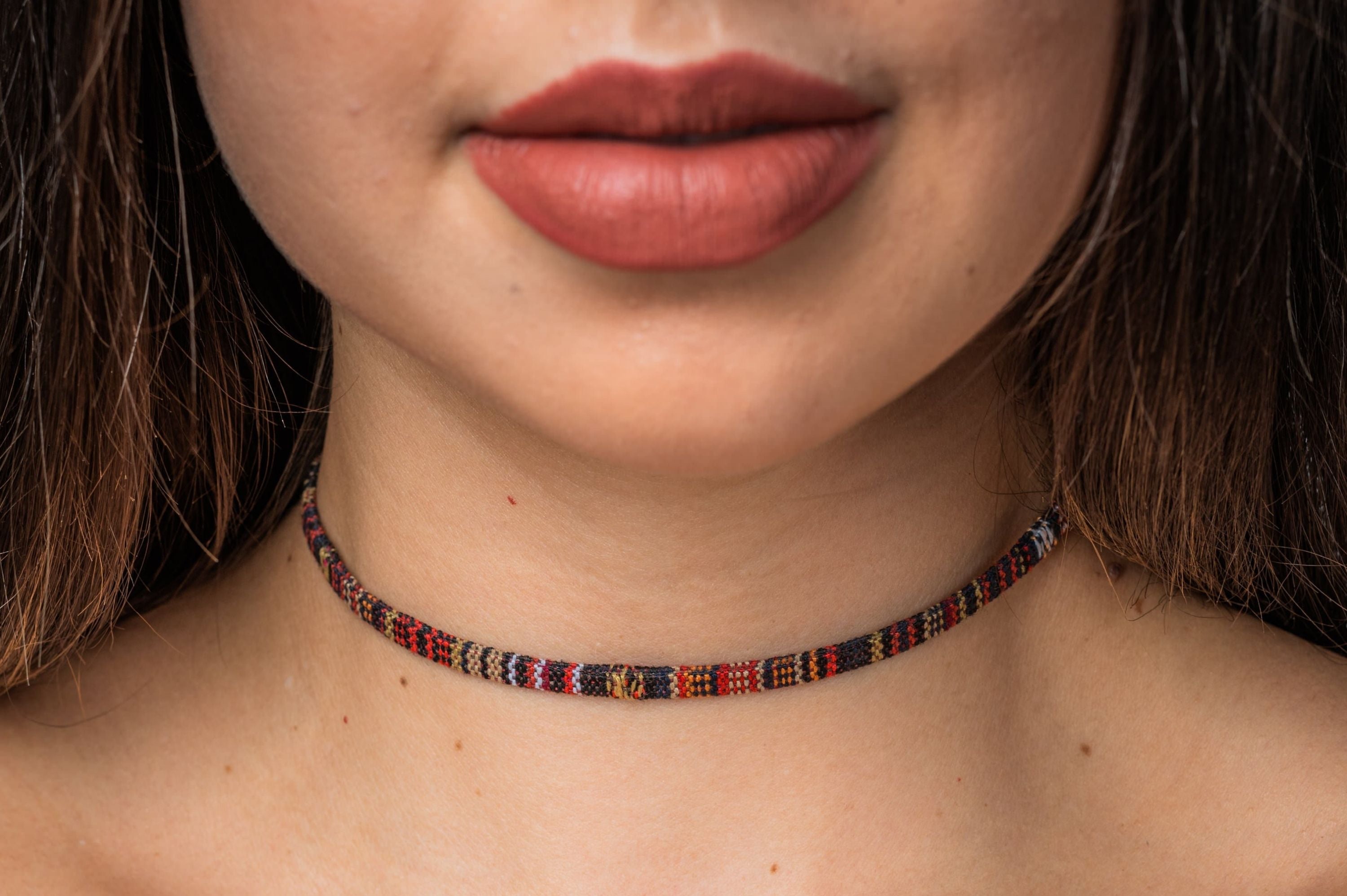 Boho Choker Necklace - Brown