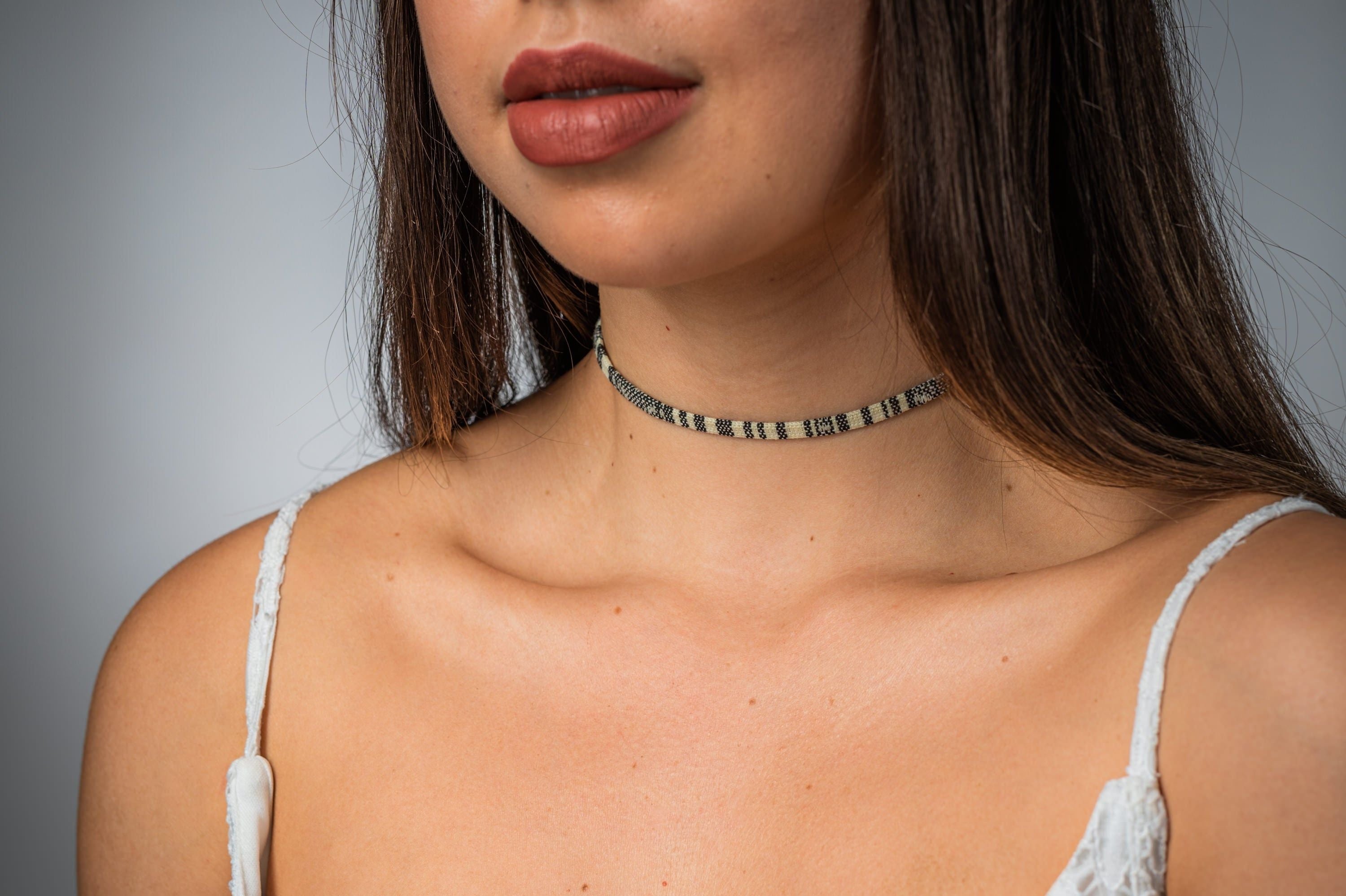 Boho Choker Necklace - White