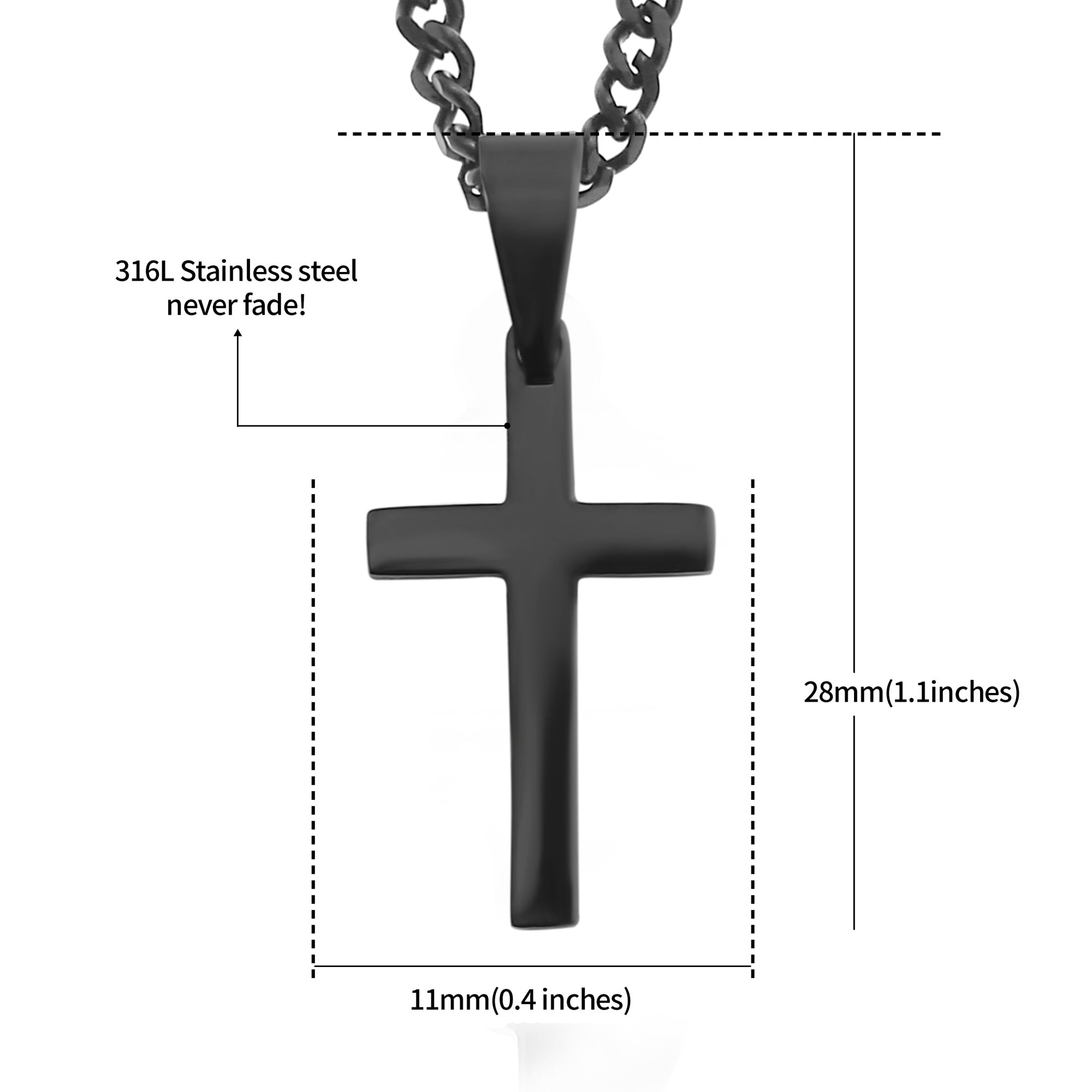 Surfer Necklace -Black Cross