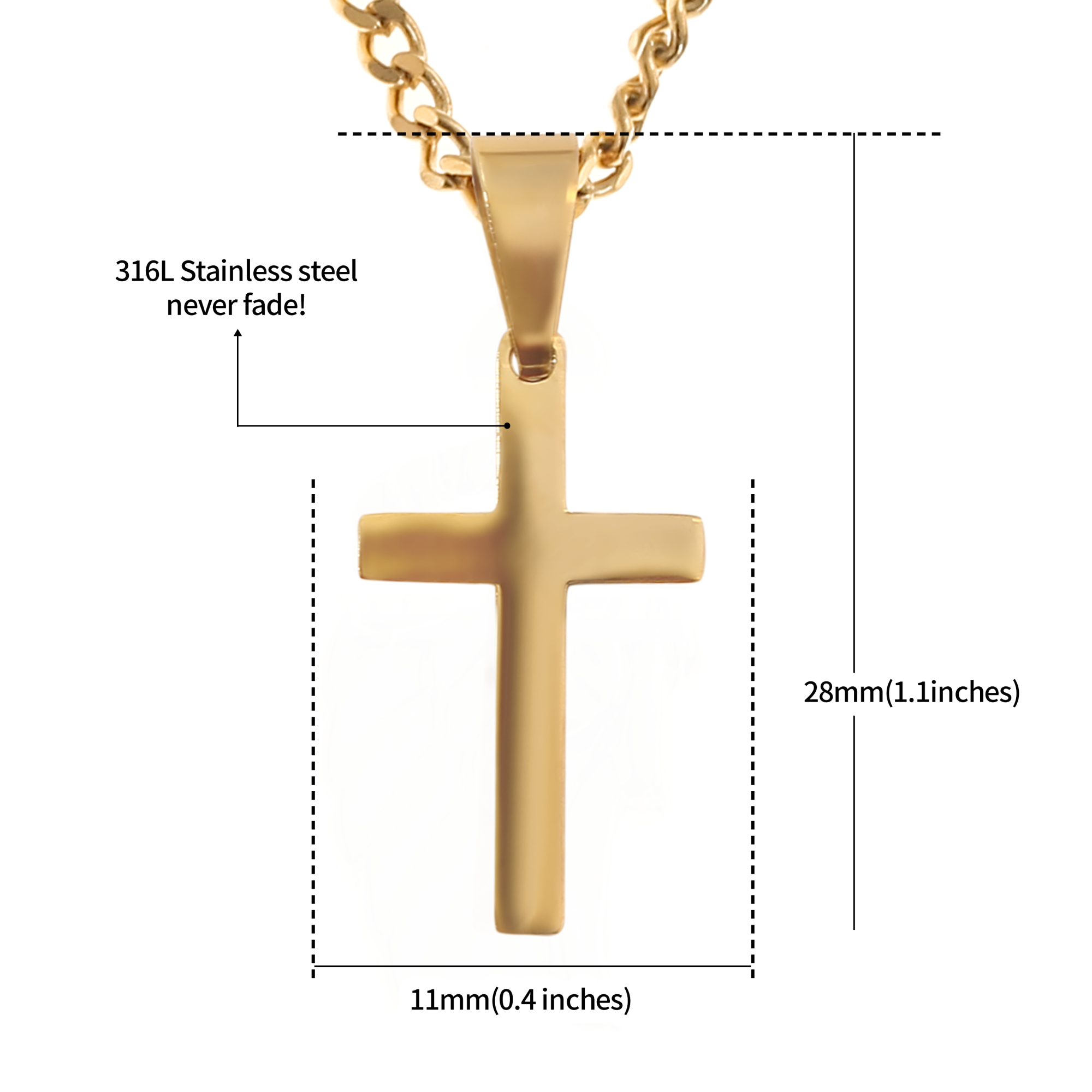 Surfer Necklace - Golden Cross